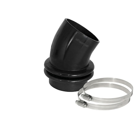 Afe 30 Degree bend, 3-1/2 Inch Inside Diameter, 3 Inch Length, Black, Silicone, With 2 Worm Gear Clamps 59-00050